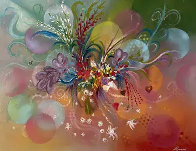 Anniversaire de fillette, Acrylique sur toile de Lucie Rochon (Lucro)