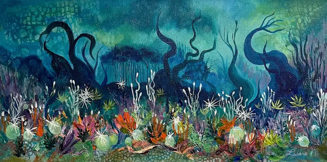 Aquarius, Acrylique sur toile de Lucie Rochon (Lucro)