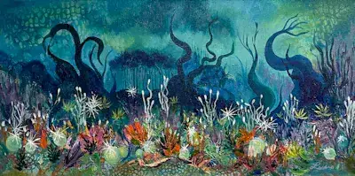 Aquarius, Acrylique sur toile de Lucie Rochon (Lucro)