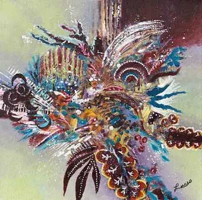 Bouquet d'automne, Acrylique sur toile de Lucie Rochon (Lucro)