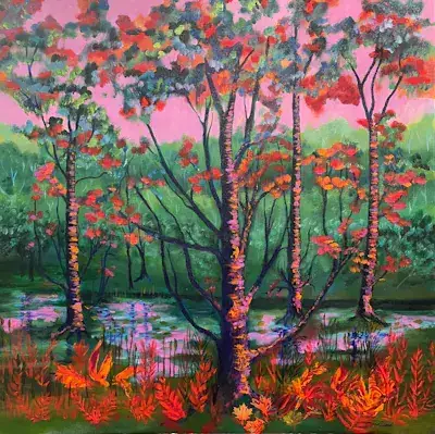 Effet miroir, Acrylique sur toile de Lucie Rochon (Lucro)