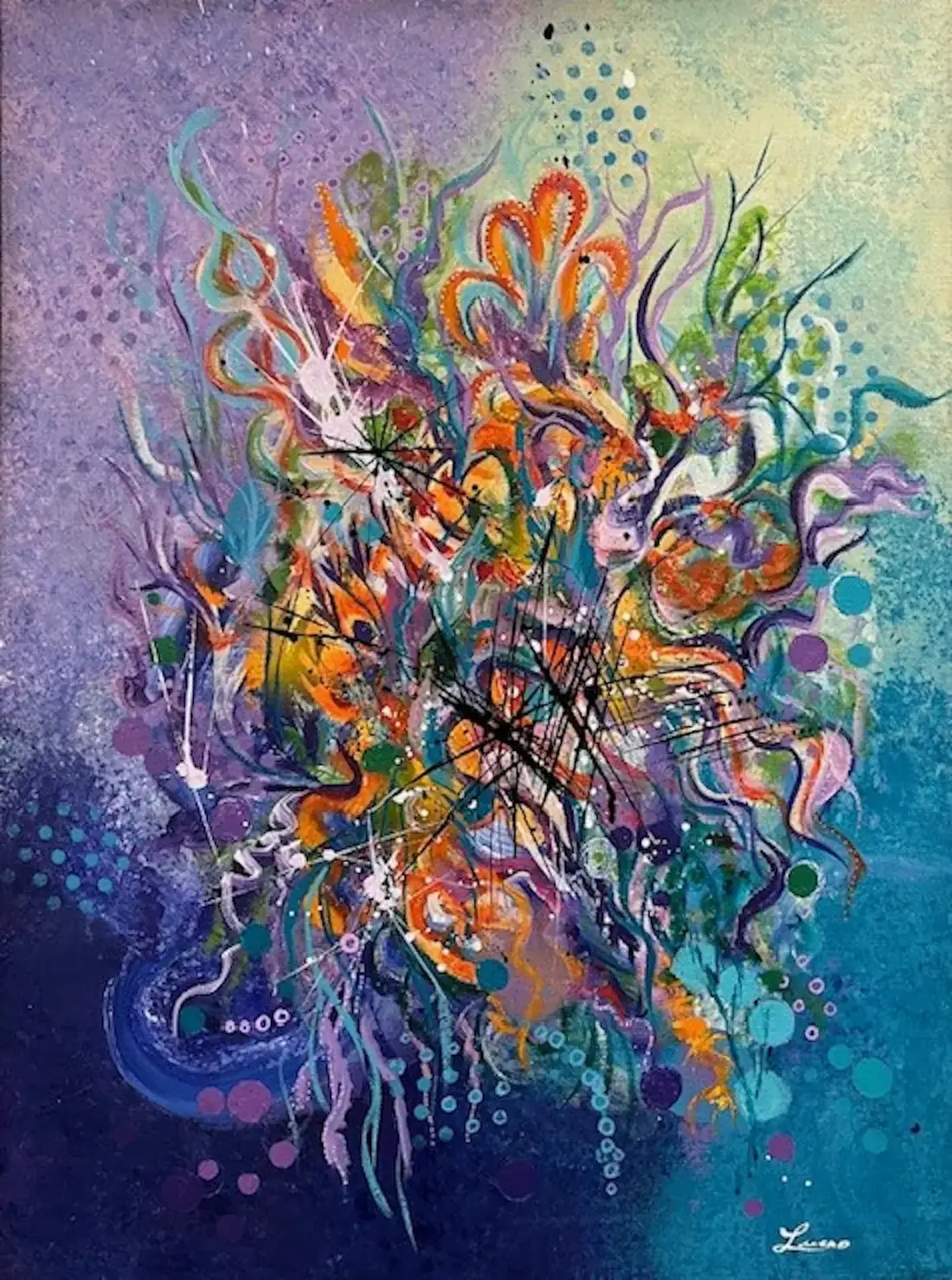 Entremêlé, Acrylique sur toile de Lucie Rochon (Lucro)
