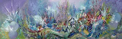 Féérie aquatique I, Acrylique sur toile de Lucie Rochon (Lucro)