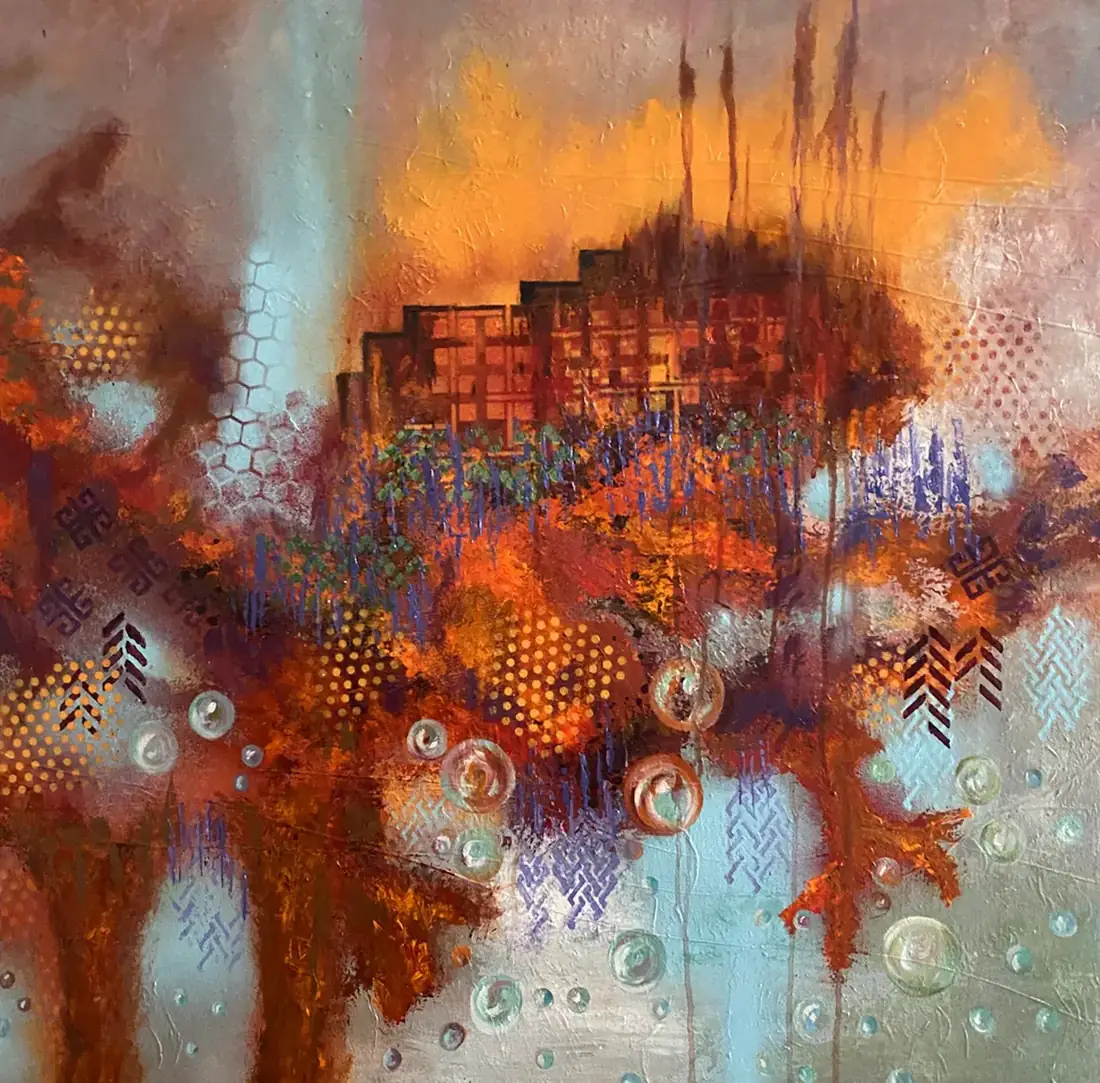 Gotham, Acrylique sur toile de Lucie Rochon (Lucro)