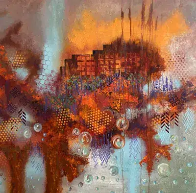 Gotham, Acrylique sur toile de Lucie Rochon (Lucro)