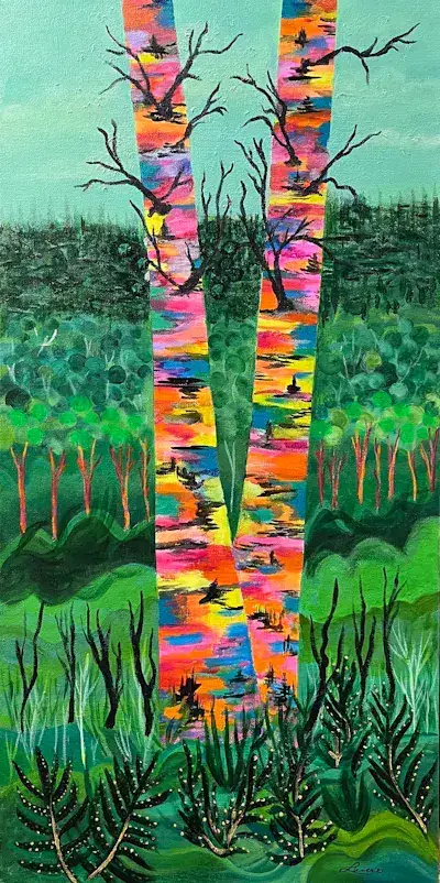 Le duo parfait, Acrylique sur toile de Lucie Rochon (Lucro)