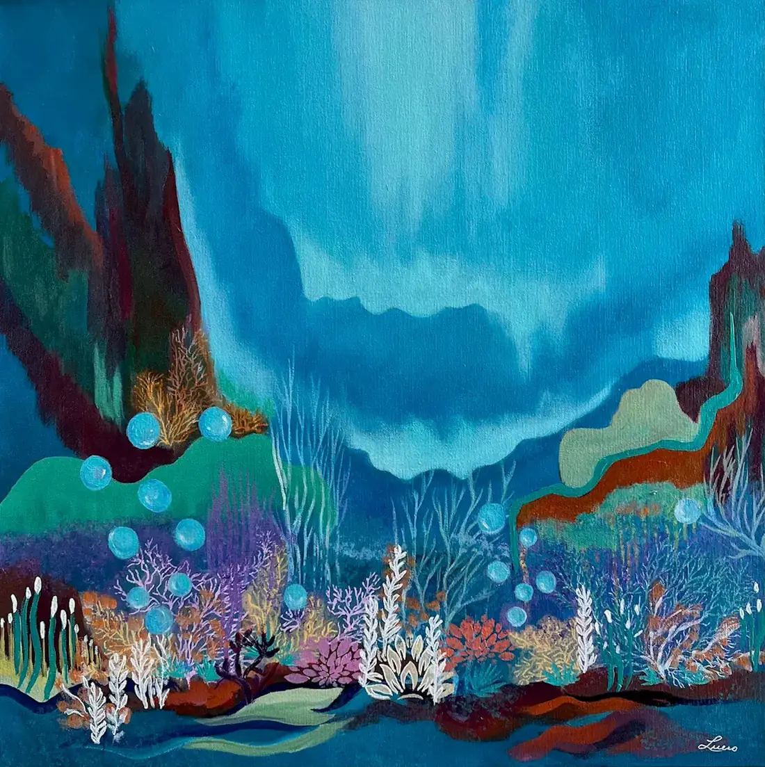 Liberté aquatique, Acrylique sur toile de Lucie Rochon (Lucro)