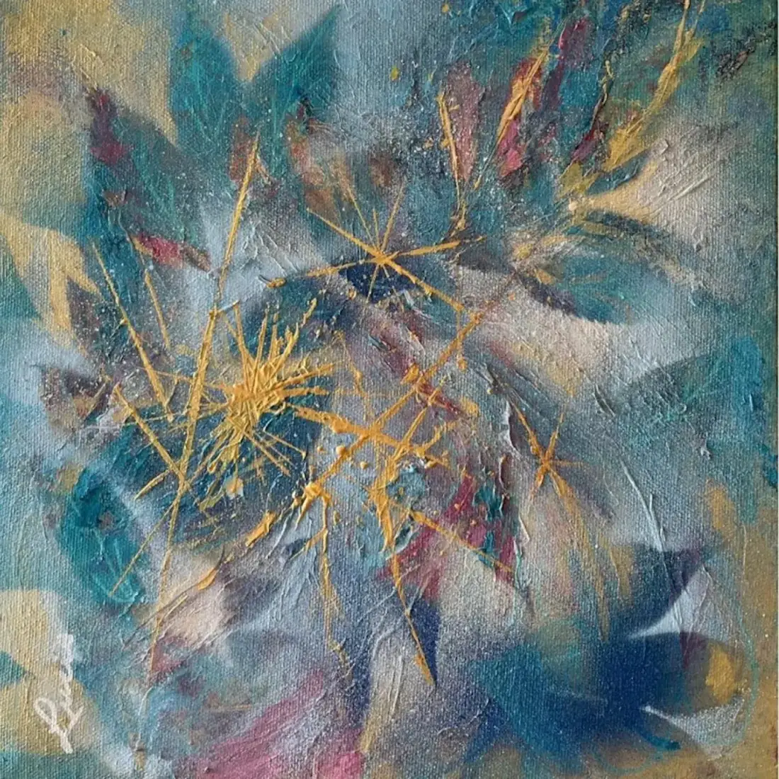Lueur Feuillue, Acrylique sur toile de Lucie Rochon (Lucro)