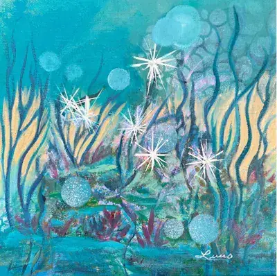 Magie océanique, Acrylique sur toile de Lucie Rochon (Lucro)