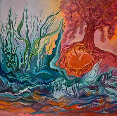 Mère nature, Acrylique sur toile de Lucie Rochon (Lucro)