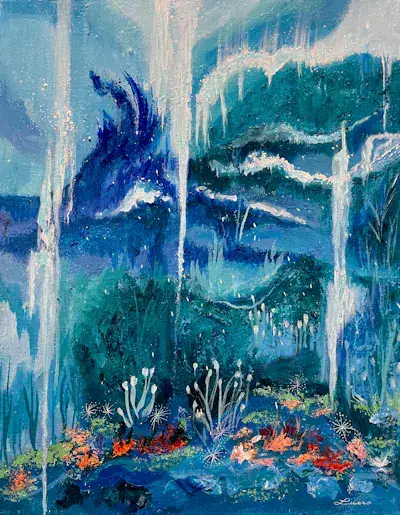 Milieu fragile, Acrylique sur toile de Lucie Rochon (Lucro)