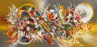Mystérieux dragon, Acrylique sur toile de Lucie Rochon (Lucro)