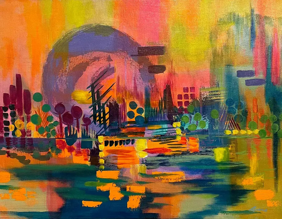 Souvenir flou, Acrylique sur toile de Lucie Rochon (Lucro)