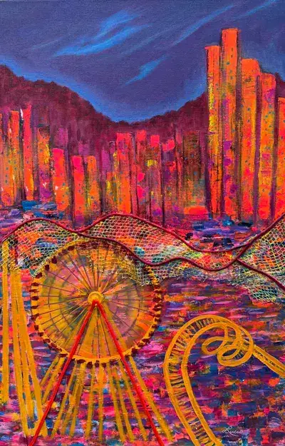 Spleen forain, Mixte sur toile de Lucie Rochon (Lucro)
