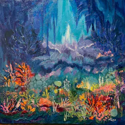 Un monde à découvrir, Acrylique sur toile de Lucie Rochon (Lucro)