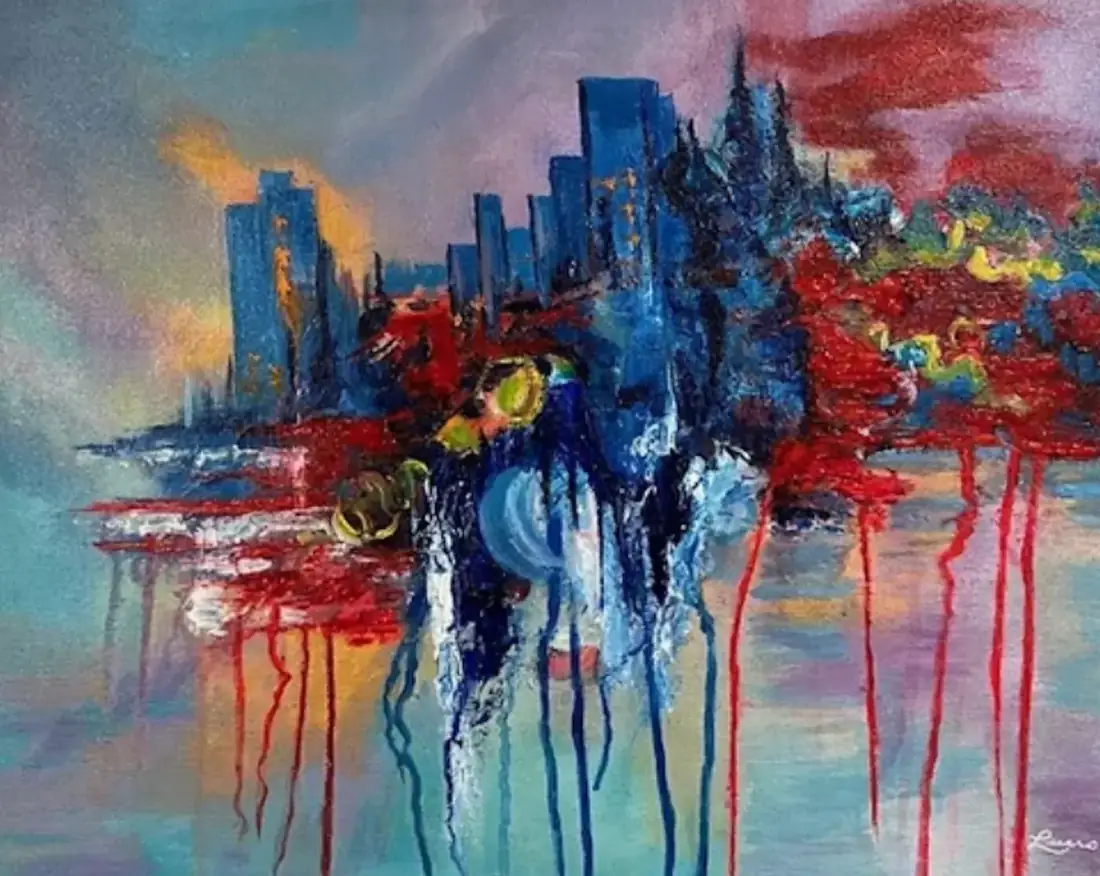 Urban II, Acrylique sur toile de Lucie Rochon (Lucro)
