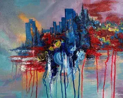 Urban II, Acrylique sur toile de Lucie Rochon (Lucro)